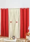 Lar e Lazer - Cortina Rústica Bordô 270x170 cm - variação: Vermelha