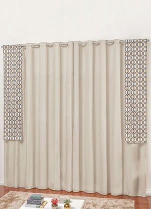 Lar e Lazer - Cortina Rústico Bege 270x170 cm - LAR E LAZER