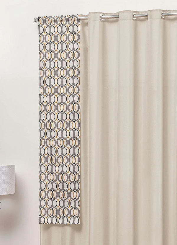 Lar e Lazer - Cortina Rústico Bege 270x170 cm 2