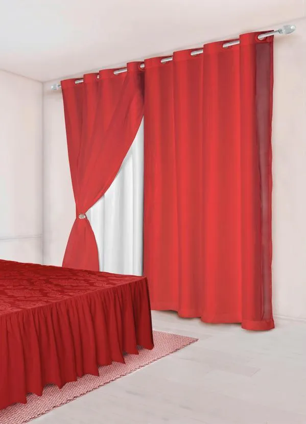 Lar e Lazer - Cortina Vermelha 280x170 cm 2
