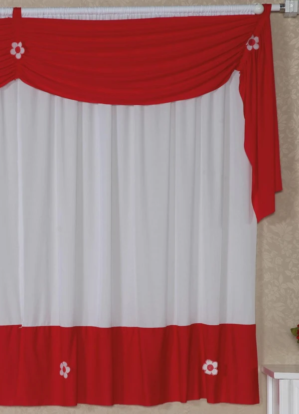 Lar e Lazer - Cortina Vermelho 200x170 cm 2