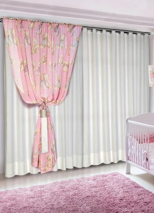 Lar e Lazer - Xale Kids Urso Rosa 280x230 cm - LAR E LAZER