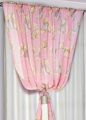 Lar e Lazer - Xale Kids Urso Rosa 280x230 cm - LAR E LAZER