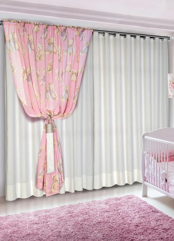 Lar e Lazer - Xale Kids Urso Rosa 280x230 cm