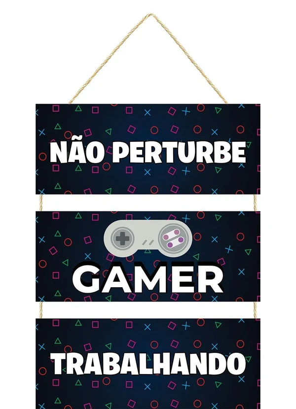 Lar e Lazer - Placa Decorativa Gamer 1 Peça