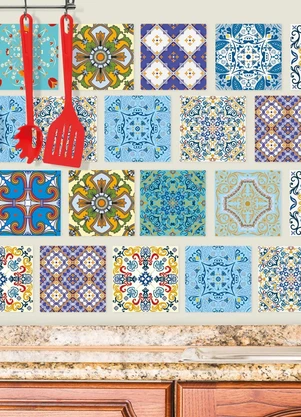 Lar e Lazer - Adesivo Decorativo Azulejo Colorido - LAR E LAZER