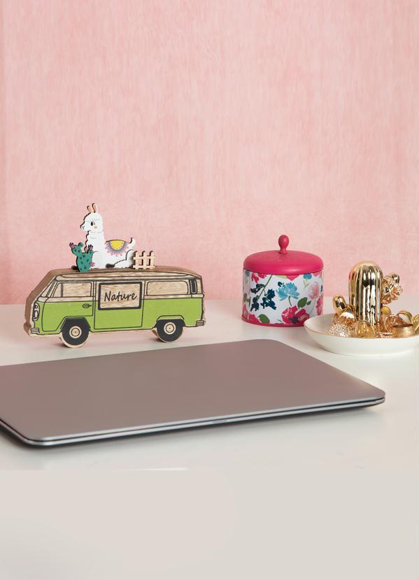 Outlet - Decoração Lhama Kombi Verde