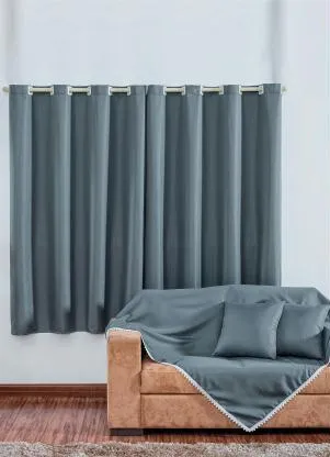 Lar e Lazer - Kit Sala Cinza 4 Peças - LAR E LAZER