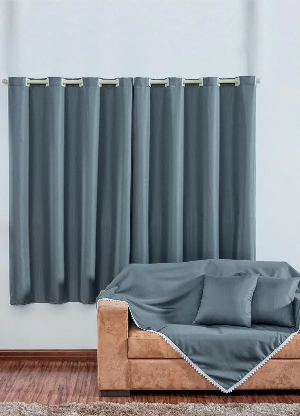 Lar e Lazer - Kit Sala Cinza 4 Peças