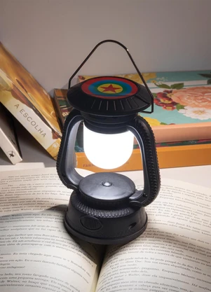 Lar e Lazer - Luminária Lampião Preta 1 Peça - LAR E LAZER