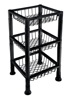 Lar e Lazer - Organizador/Fruteira Quadrada Preta - LAR E LAZER