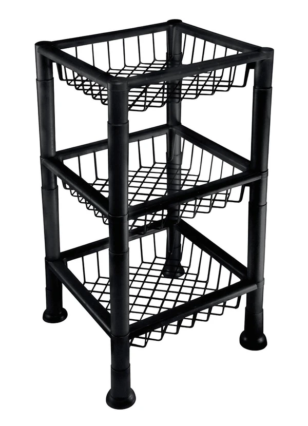 Lar e Lazer - Organizador/Fruteira Quadrada Preta 1