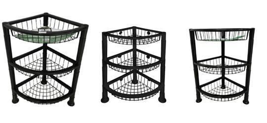 Organizador/Fruteira Triangular Preto 1 Pe�a