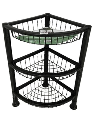 Lar e Lazer - Organizador/Fruteira Triangular Preto 1 Peça - LAR E LAZER