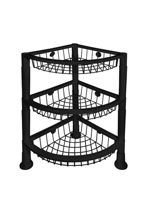 Lar e Lazer - Organizador/Fruteira Triangular Preto 1 Peça - LAR E LAZER