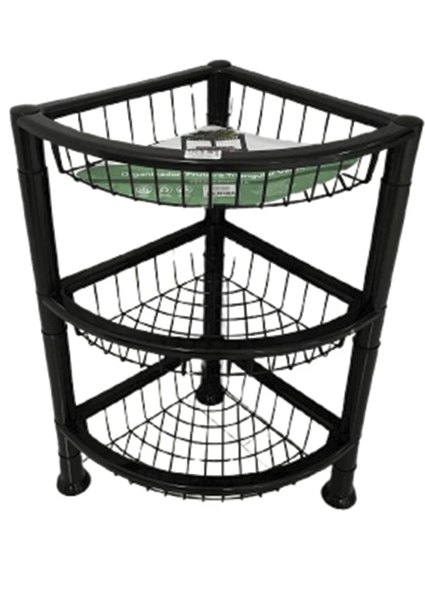 Lar e Lazer - Organizador/Fruteira Triangular Preto 1 Peça