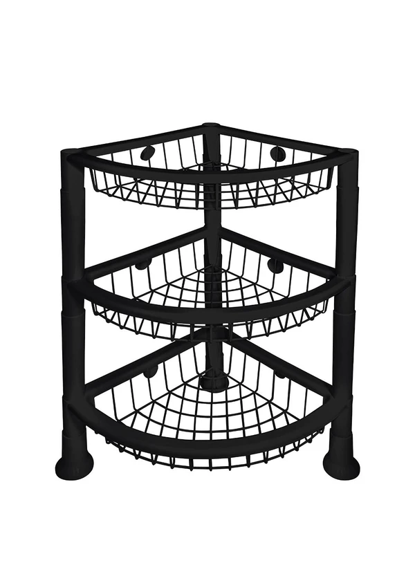 Lar e Lazer - Organizador/Fruteira Triangular Preto 1 Peça 2