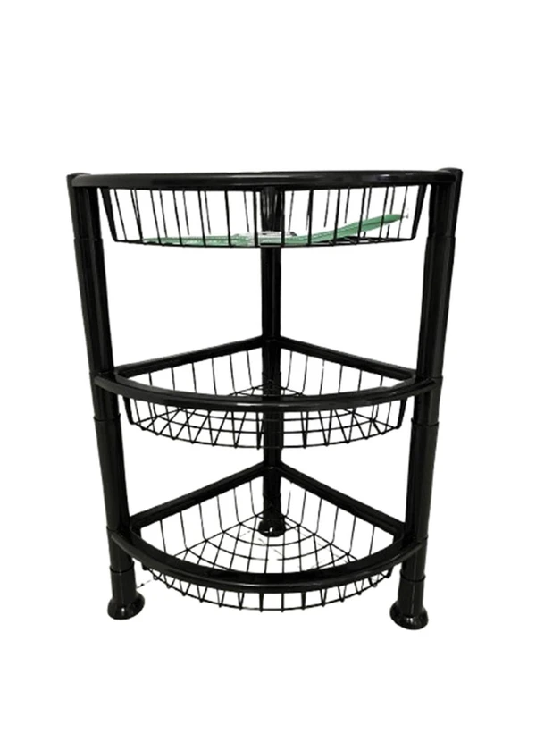 Lar e Lazer - Organizador/Fruteira Triangular Preto 1 Peça 3