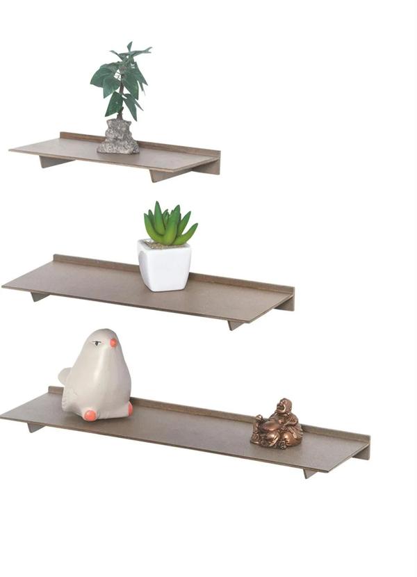 Lar e Lazer - Kit Prateleira Em Mdf 3 Peças