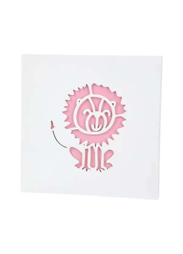 Lar e Lazer - Quadro Baby Leão Rosa