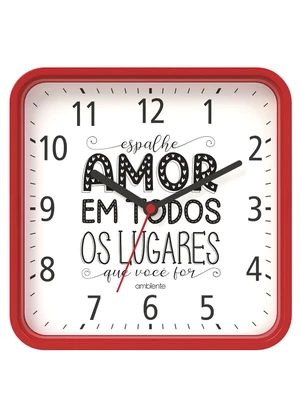 Lar e Lazer - Relógio de Parede Espalhe Amor - LAR E LAZER