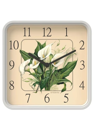 Lar e Lazer - Relógio de Parede Flor Copo de Leite - LAR E LAZER