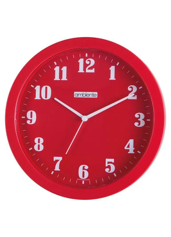 Lar e Lazer - Relógio de Parede Quartz Vermelho Panetone
