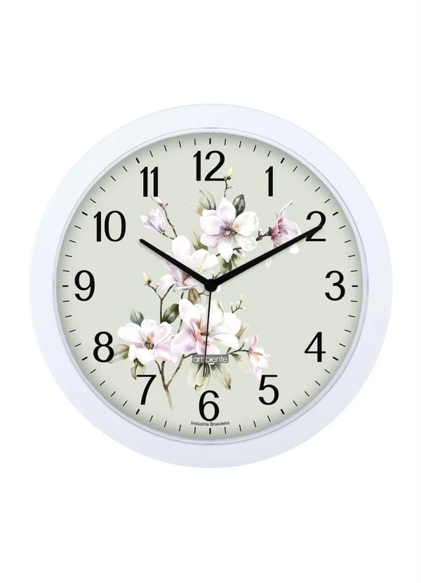 Lar e Lazer - Relógio de Parede Redondo Floral