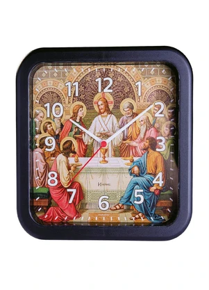 Lar e Lazer - Relógio Quadrado de Parede Santa Ceia 1 Peça - LAR E LAZER