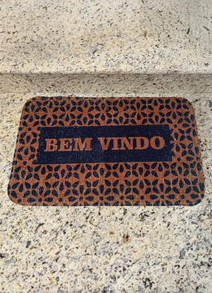 Lar e Lazer - Capacho Bem Vindo Marrom 1 Peça - LAR E LAZER