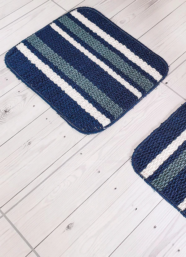 Lar e Lazer - Jogo de Banheiro Azul 3 Peças 2