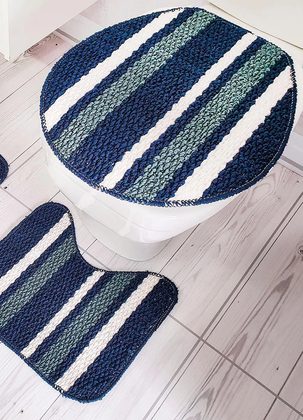 Lar e Lazer - Jogo de Banheiro Azul 3 Peças 3