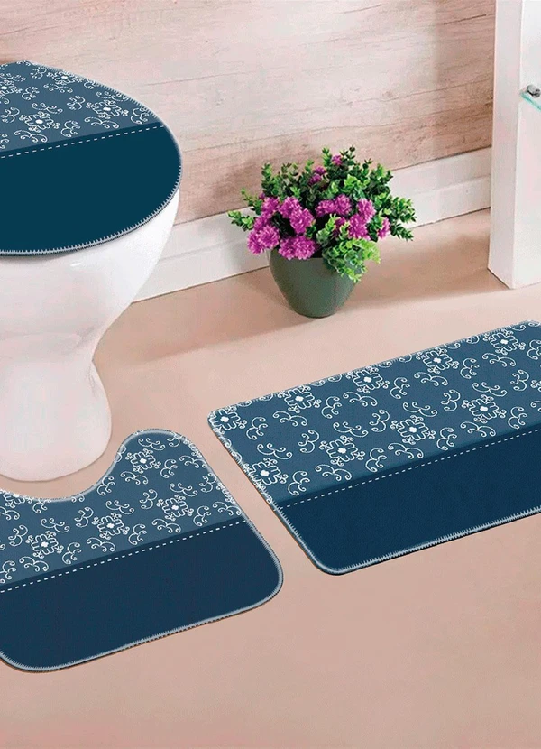 Lar e Lazer - Jogo de Banheiro Azul 3 Peças