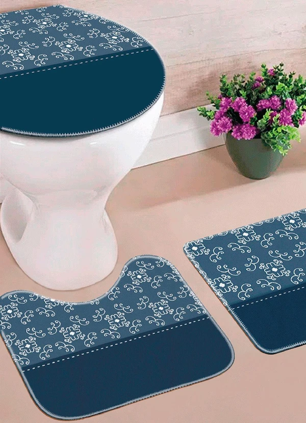 Lar e Lazer - Jogo de Banheiro Azul 3 Peças 2