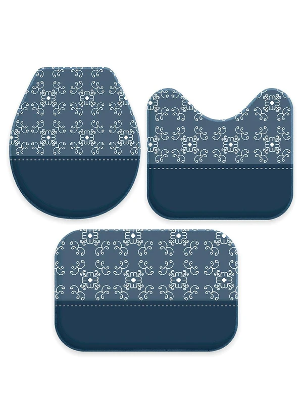 Lar e Lazer - Jogo de Banheiro Azul 3 Peças 4