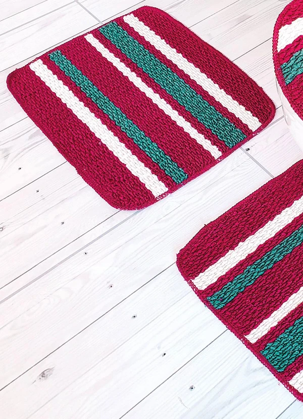 Lar e Lazer - Jogo de Banheiro Bordô 3 Peças 2