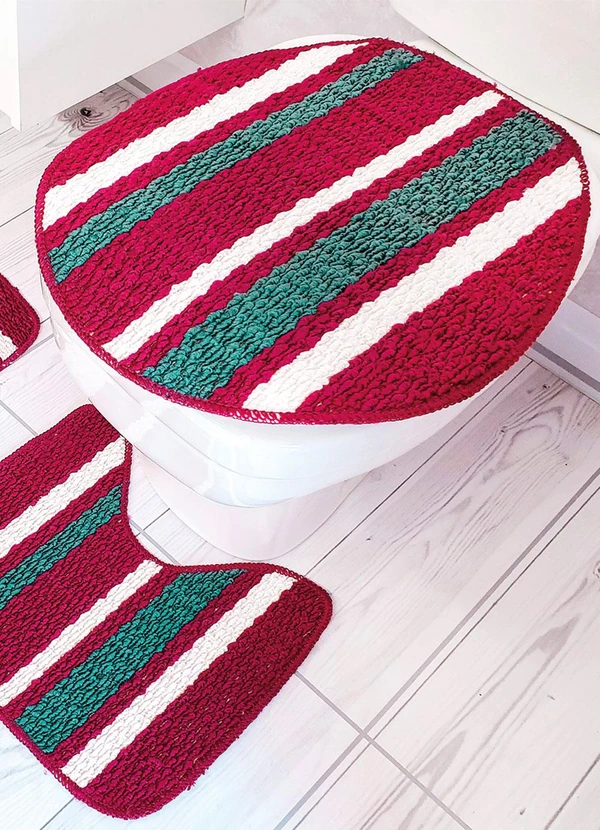 Lar e Lazer - Jogo de Banheiro Bordô 3 Peças 3