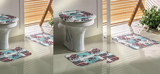 Jogo de Banheiro Floral 3 Peas