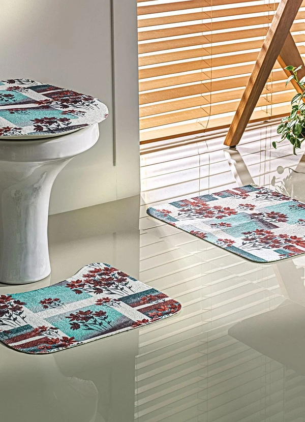 Lar e Lazer - Jogo de Banheiro Floral 3 Peças