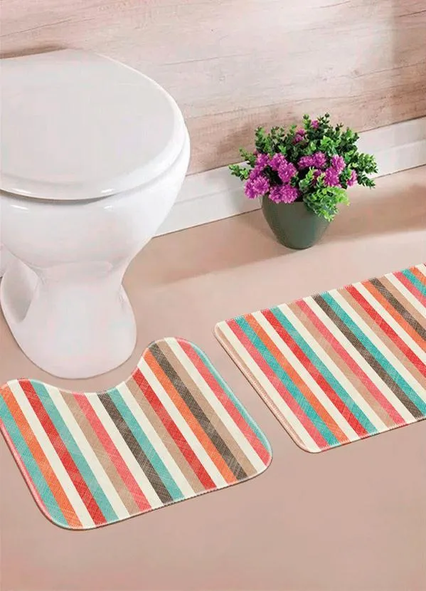 Lar e Lazer - Jogo de Banheiro Line Colors 2 Peças