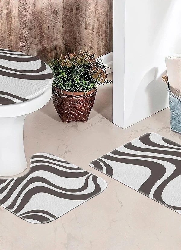 Lar e Lazer - Jogo de Banheiro Listras 3 Peças 1