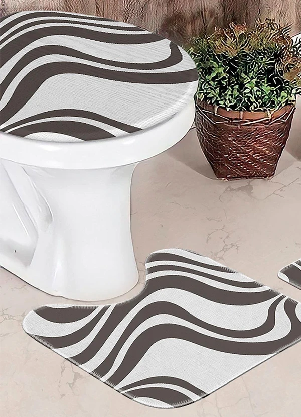 Lar e Lazer - Jogo de Banheiro Listras 3 Peças 2