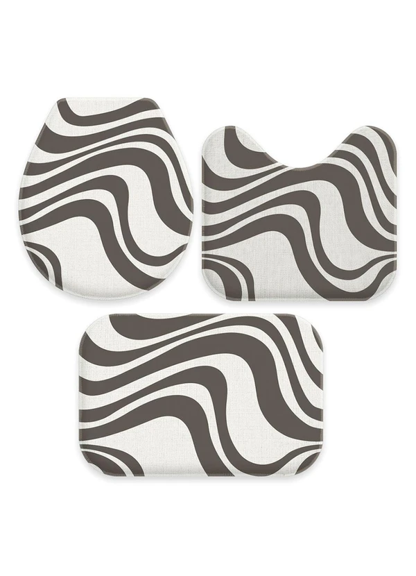 Lar e Lazer - Jogo de Banheiro Listras 3 Peças 4