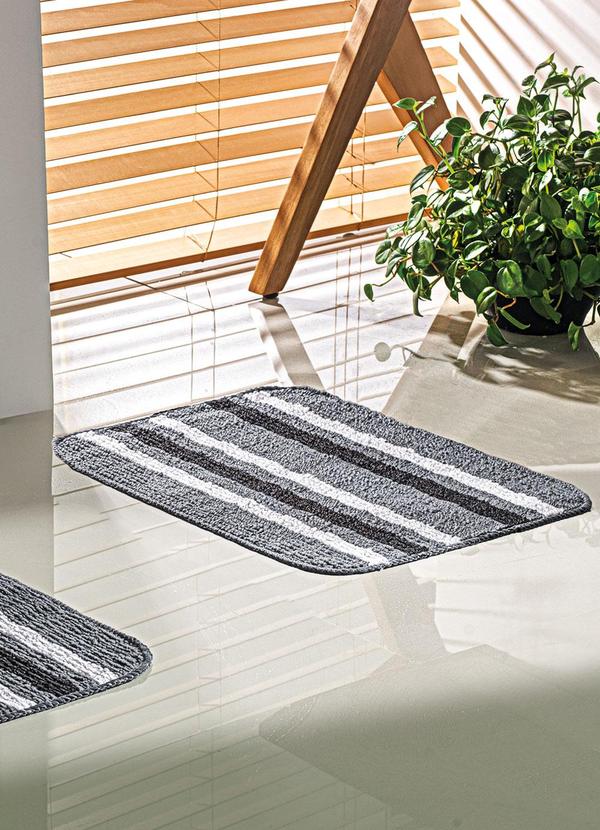 Lar e Lazer - Jogo de Banheiro Preto e Cinza 3 Peças 3