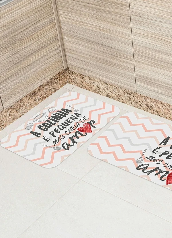 Lar e Lazer - Jogo de Tapetes Cozinha Amor 2 Peças 2