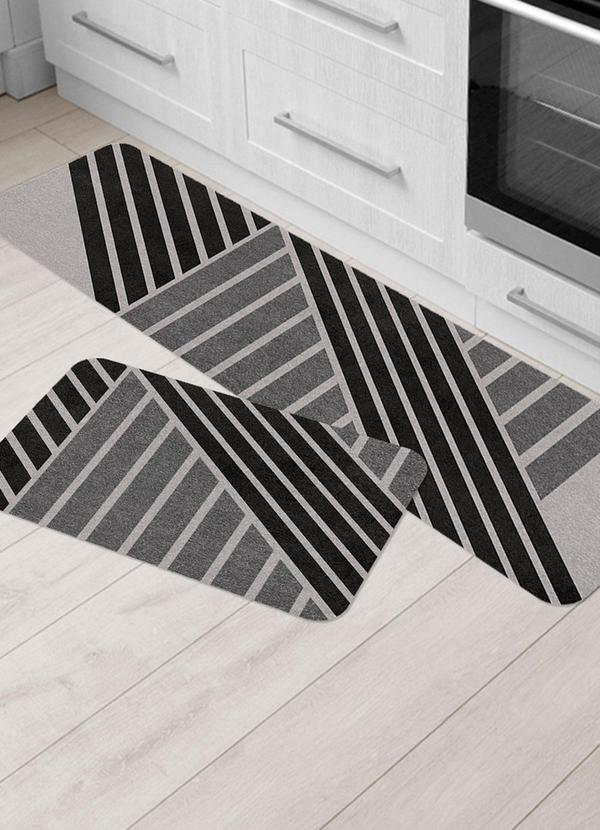 Lar e Lazer - Jogo de Tapetes Cozinha Carbono 2 Peças 1