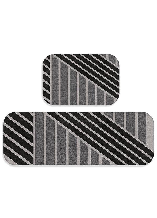 Lar e Lazer - Jogo de Tapetes Cozinha Carbono 2 Peças 2