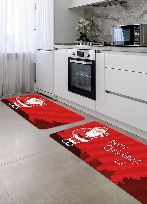 Lar e Lazer - Jogo de Tapetes Cozinha Feliz Natal 2 Peças