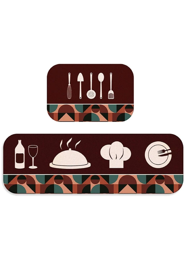 Lar e Lazer - Jogo de Tapetes Cozinha Gastronomic 2 Peças 3