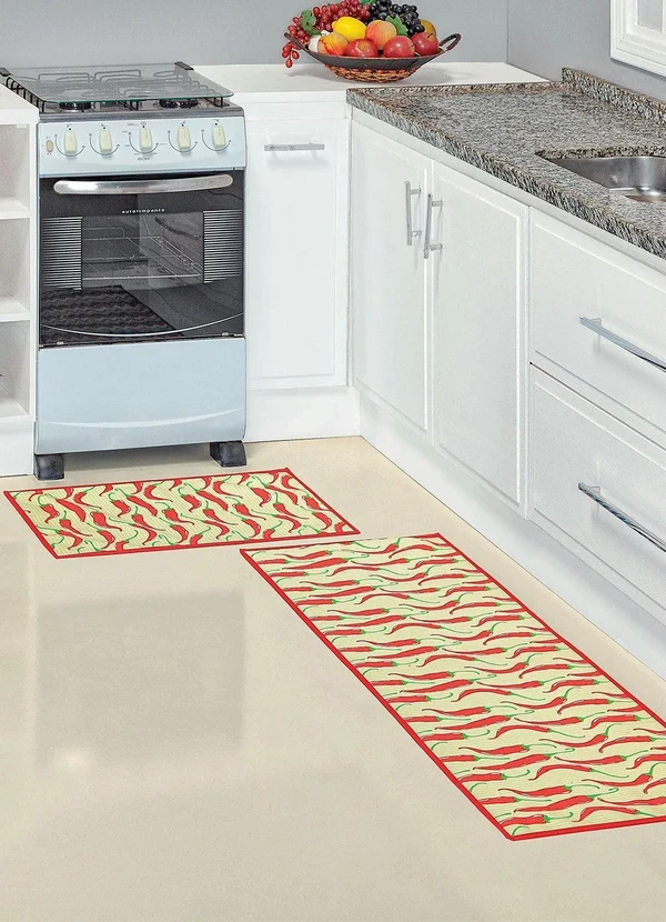 Lar e Lazer - Jogo de Tapetes Cozinha Pimenta 3 Peças